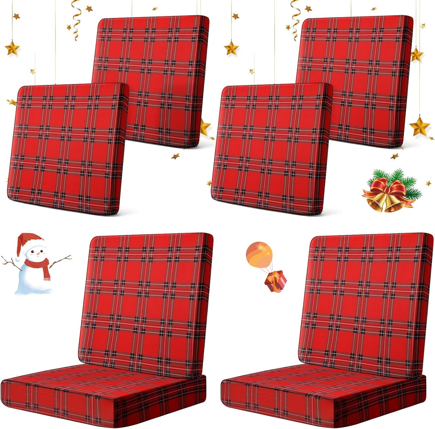 Newwiee 8Pcs Patio Cushion Covers for Outdoor Furniture