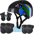 Kids Dinosaur Helmet and Protective Gear Set - Adjustable Safety