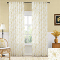 Pale Yellow Curtains for Sunroom Pastel Floral Pattern - 96 in