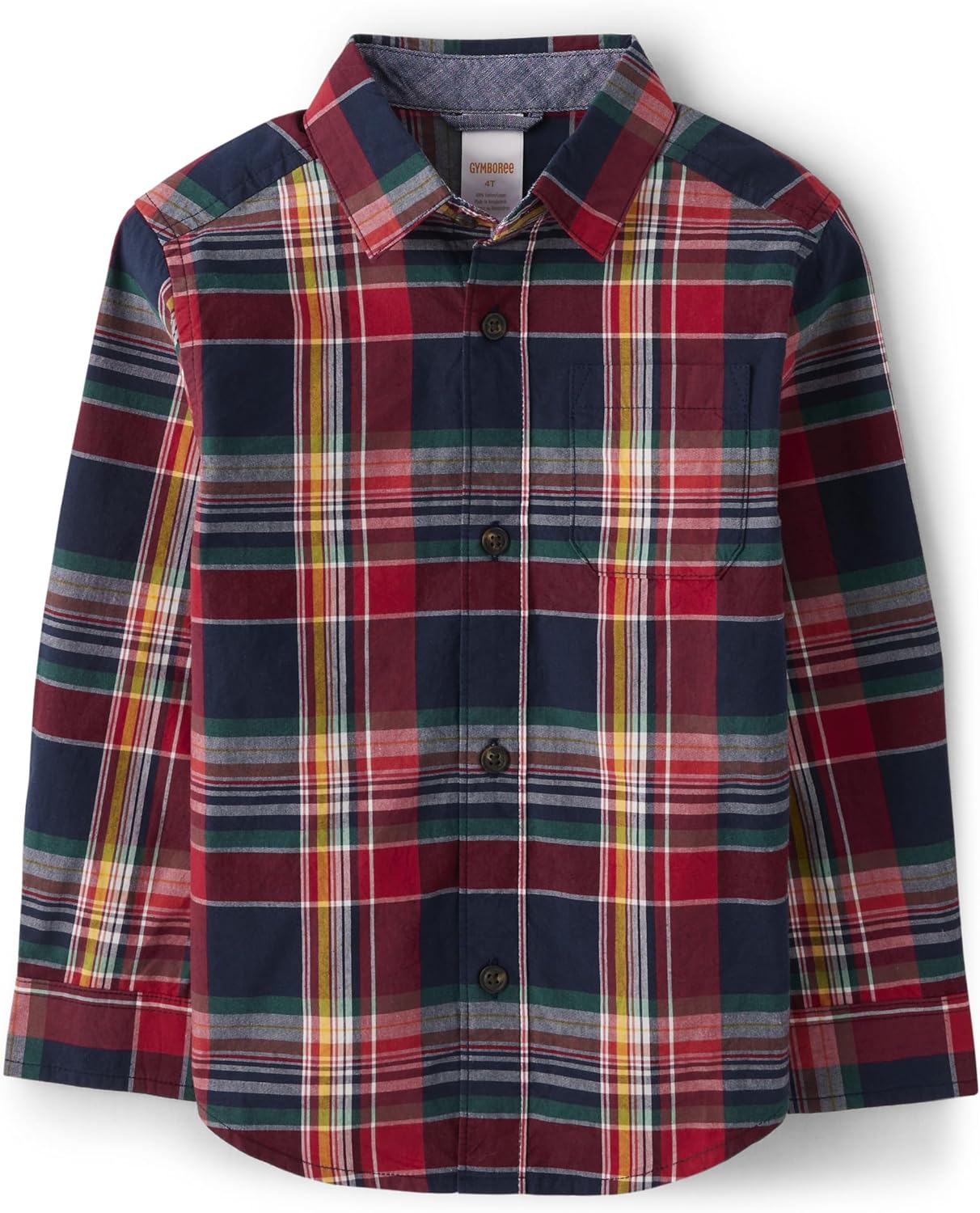 Stylish Toddler Long Sleeve Plaid Button Up Shirt for Kids