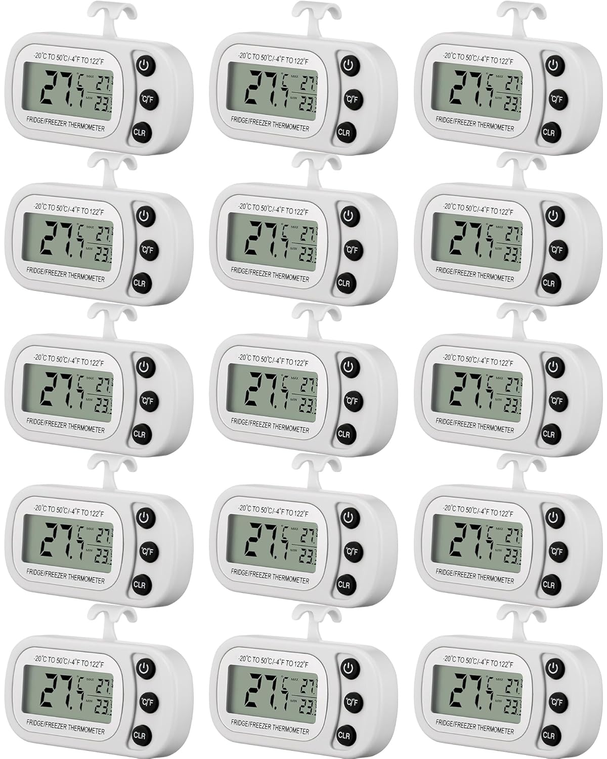 Digital Fridge Thermometer Waterproof 16 Pack for Home Use