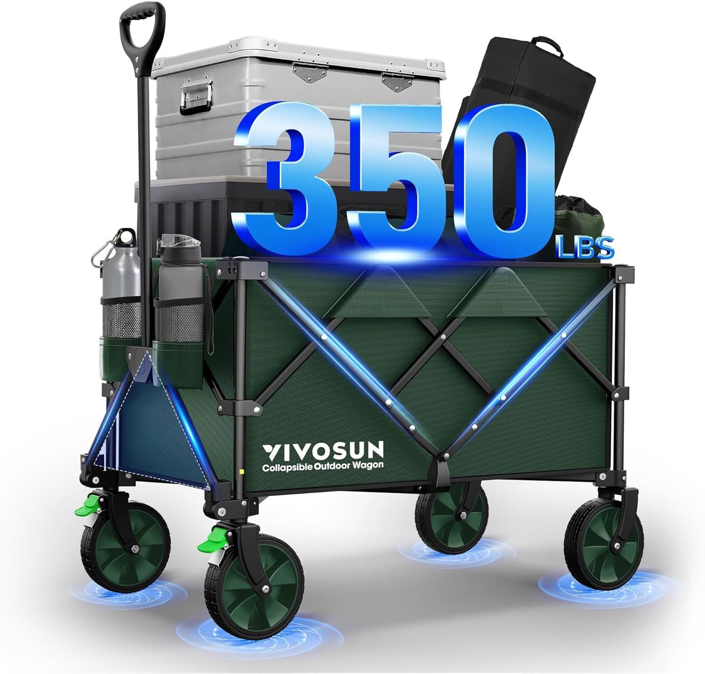 VIVOSUN Collapsible Folding Wagon for Outdoor Utility Use