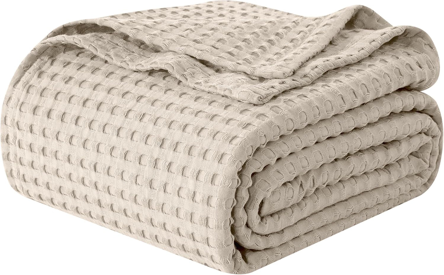Elegant Comfort 100% Cotton Waffle Blanket for All Seasons
