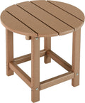 LZRS Round Adirondack Patio Side Table - Weather Resistant Teak