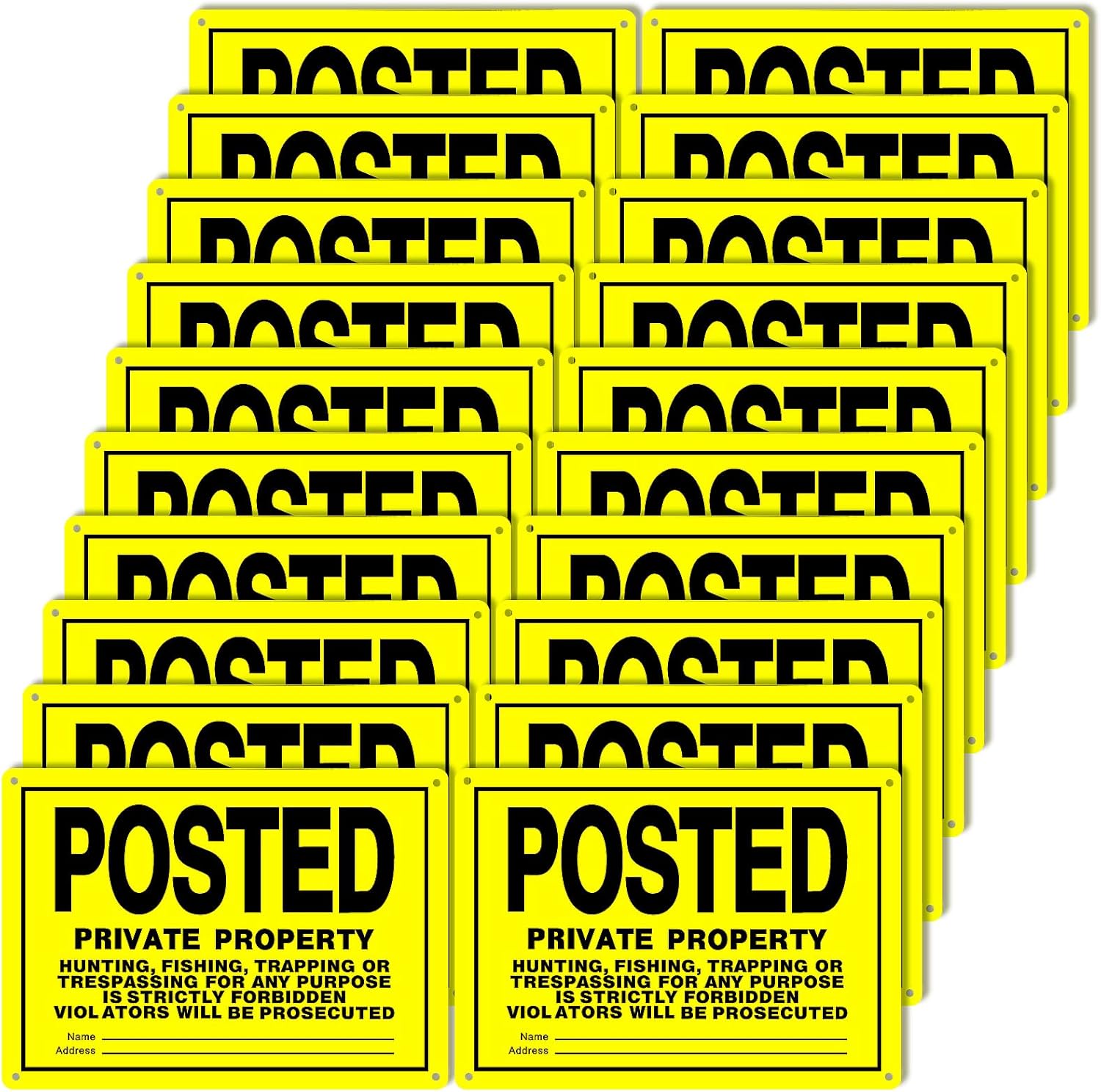 20 Pcs 10ftx7ft Posted Signs for No Trespassing and No Hunting