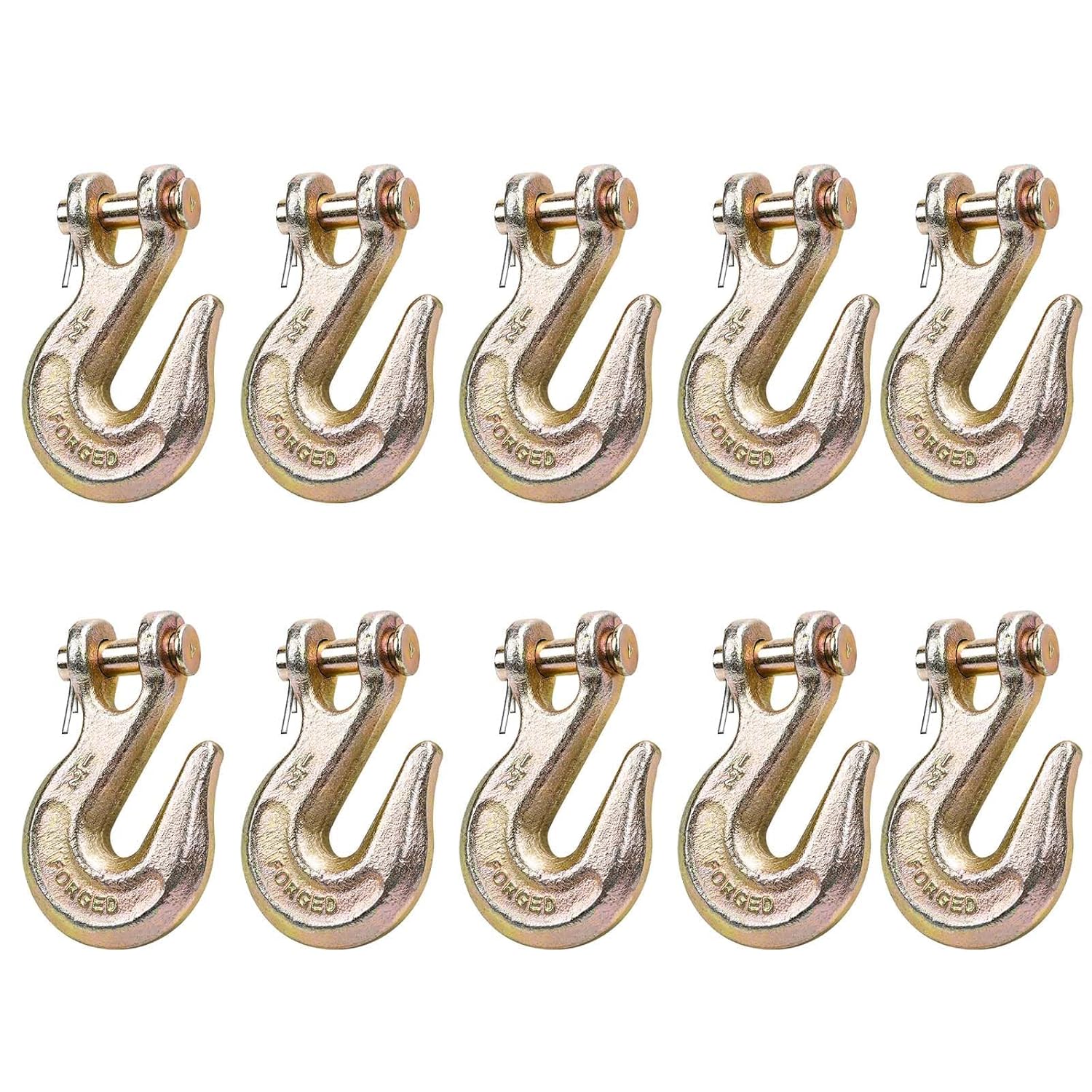 1/2ft' G80 Clevis Grab Hook Heavy Duty 10 Pack for Transport