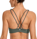 CRZ YOGA Women's Light Support Strappy Sports Bra - Low Cut Comfort