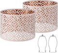 Pink Lamp Shades Set of 2, Drum Lampshades 10in Height - Soft Blush