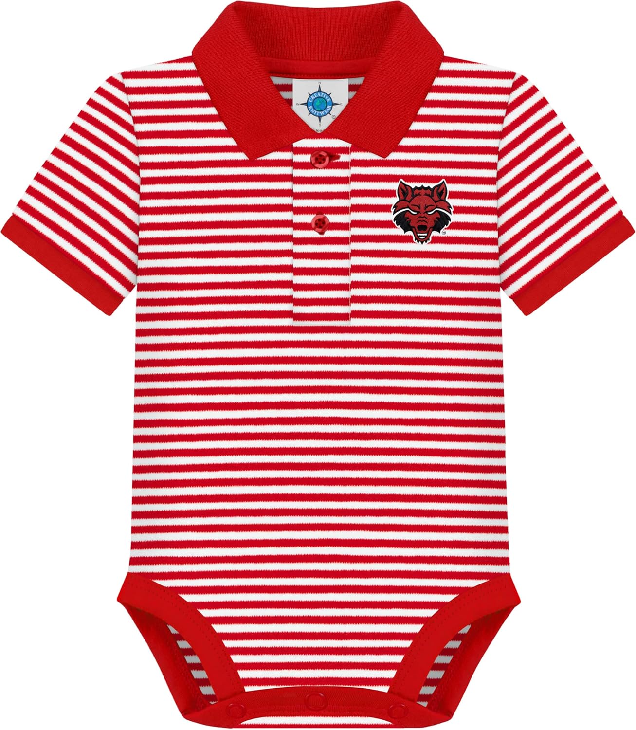 Creative Knitwear College Baby Striped Polo Bodysuit for Infants