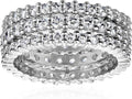 Cubic Zirconia All-Around Band Stacking Ring Set - Sparkling