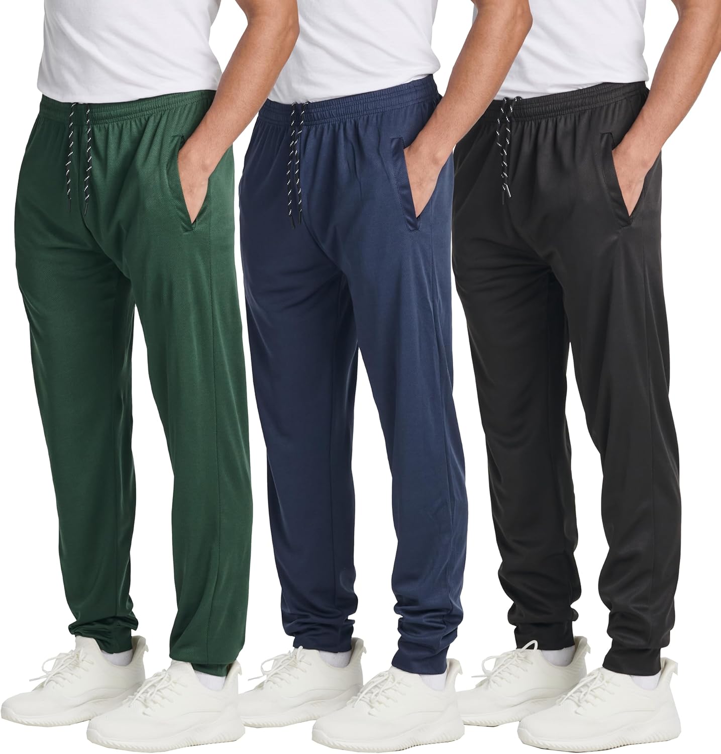 Real Essentials Men's Tech Mesh Jogger Sweatpants with Pockets