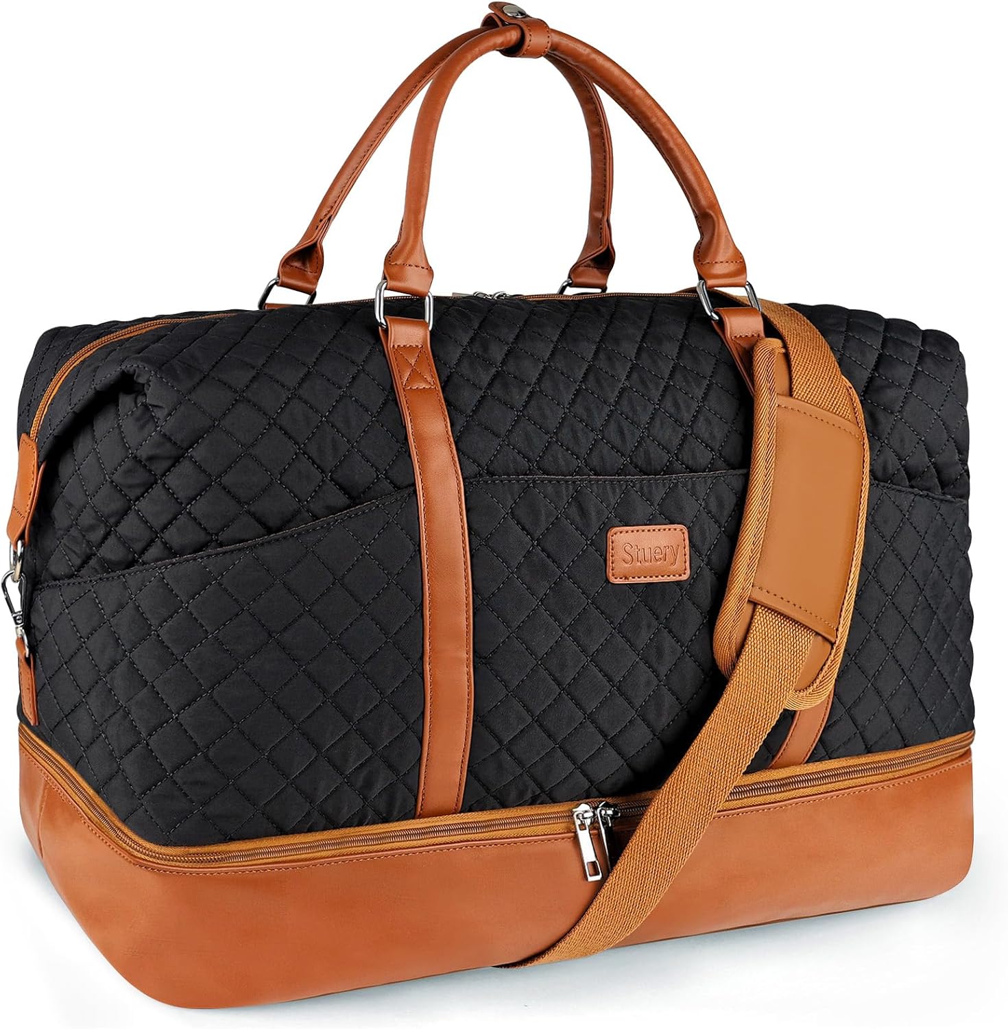 Large Travel Duffel Bag for Women with Shoe Compartment