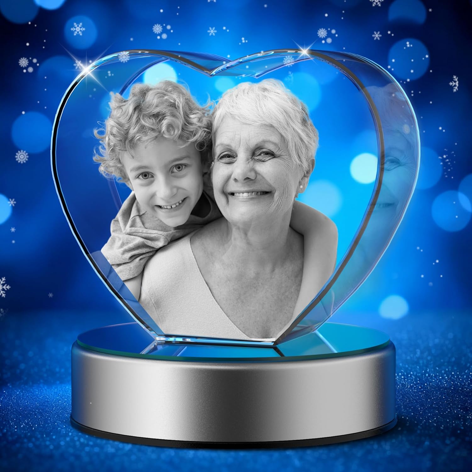 3D Photo Crystal Personalized Gifts for Mom, Dad, and Couples