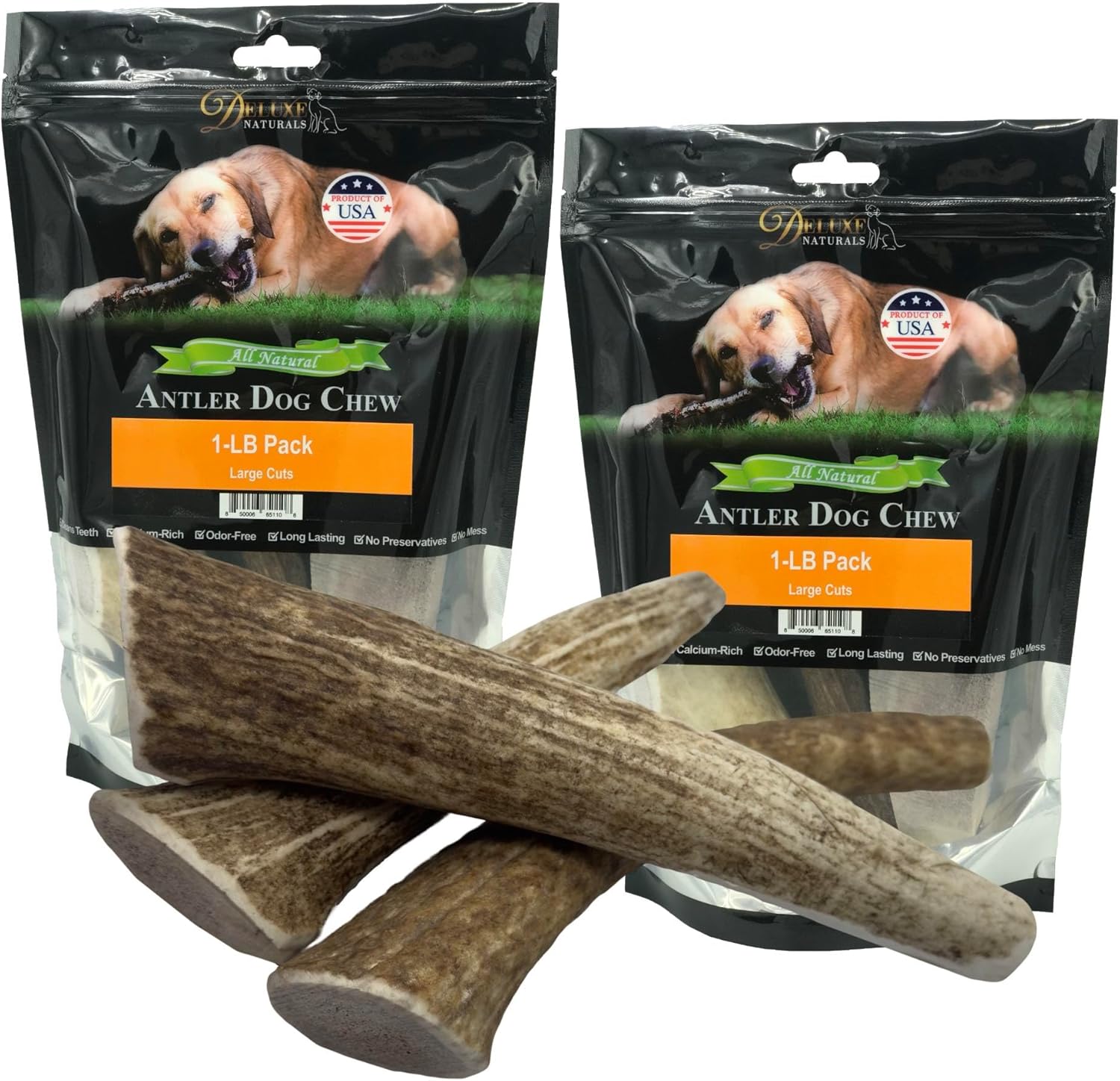 Large Whole Elk Antler Dog Chews for Aggressive Chewers