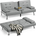 Homall Futon Sofa Bed Leather Futon Couch - Adjustable Sleeper