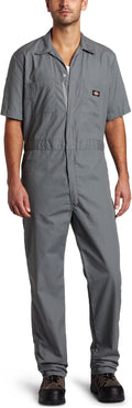 Short Sleeve Coverall for Men - Lightweight Poplin Work Jumpsuit