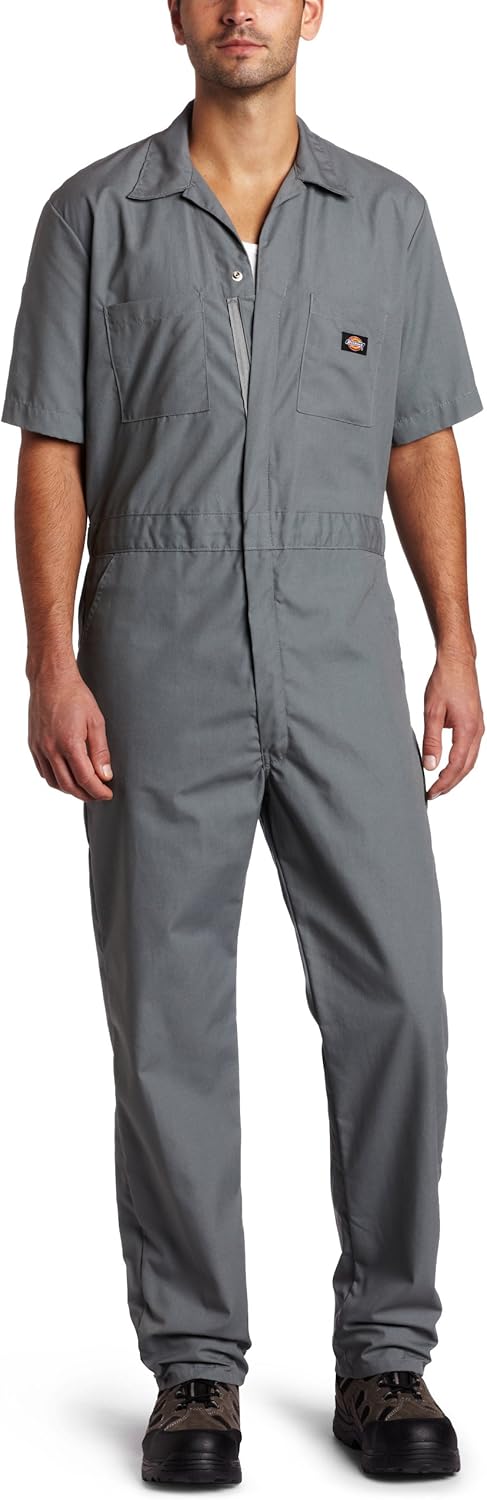Dickies Men's Short Sleeve Coverall Zipper Front Work Jumpsuit