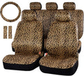 Leopard Car Seat Covers Full Set with Steering Wheel Cover - Chic