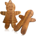Gingerbread Man Christmas Cutting Board Set - 2 Acacia Charcuterie