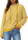 KIRUNDO Womens Hoodies Striped Loose Fit Pullover - Cozy Everyday