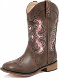 Kids Cowgirl Boots for Girls Sparkle Zipper Mid Calf - Low Heel