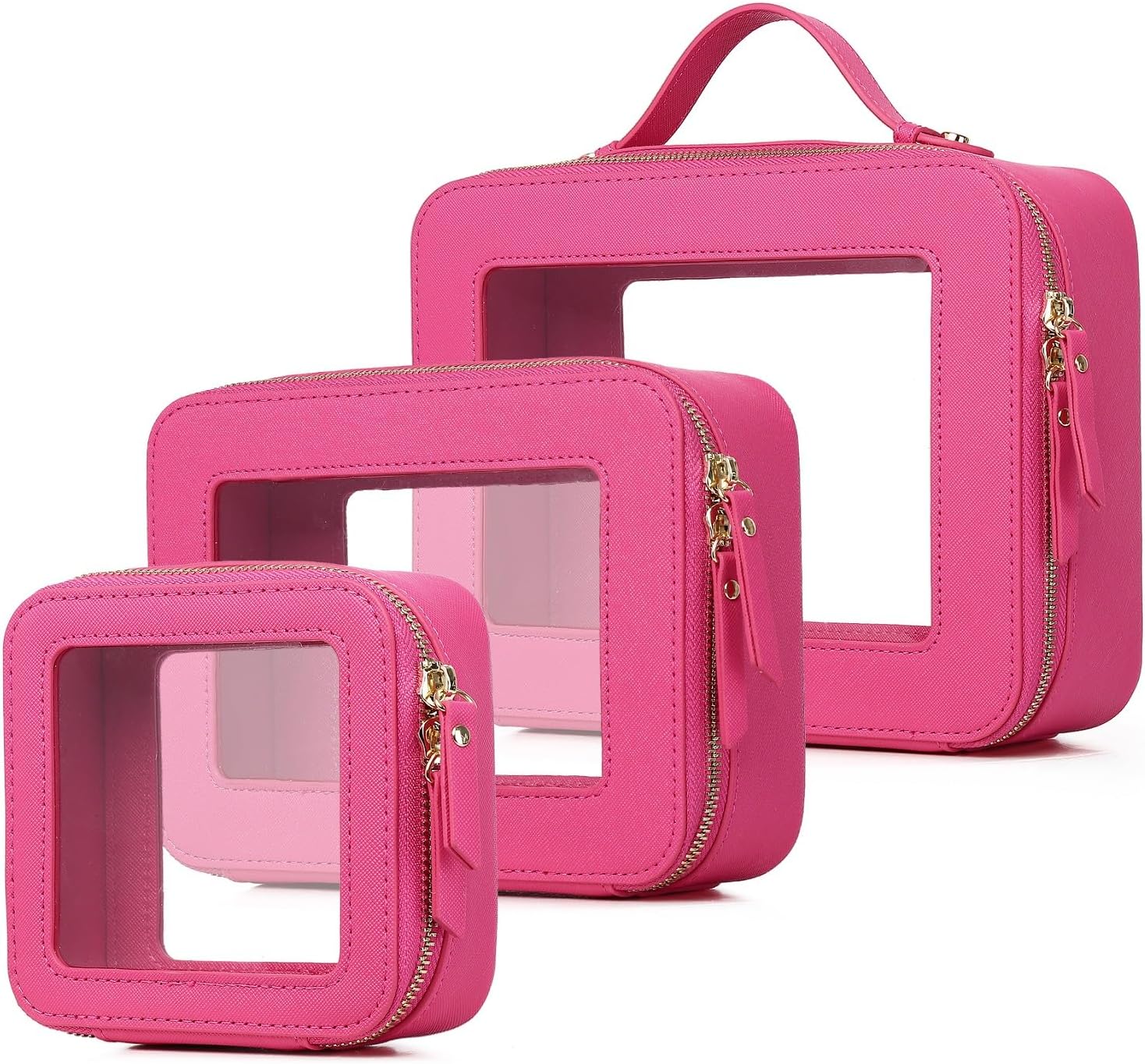 PINKMIK Clear Makeup Bag Waterproof Travel Case for Cosmetics