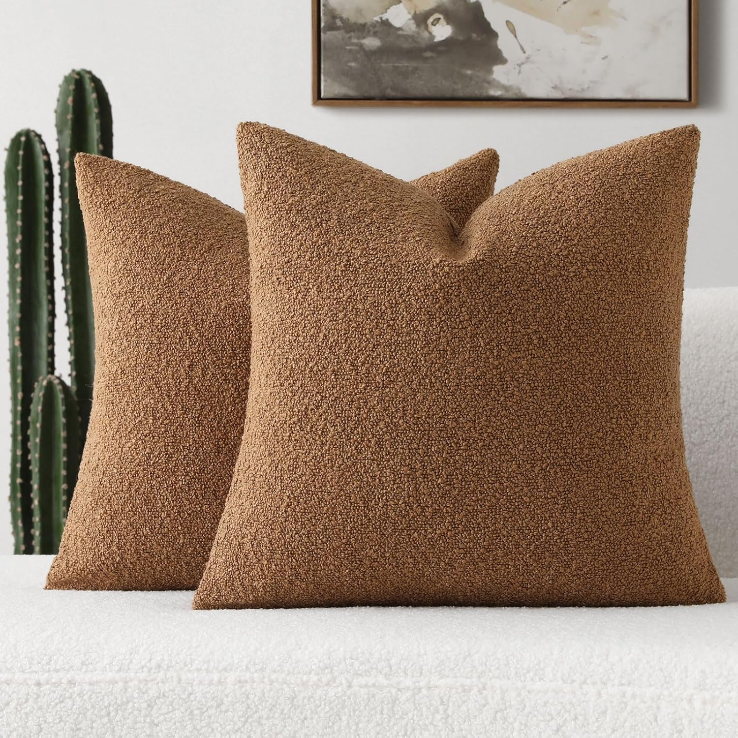 FUTEI Tobacco Decorative Throw Pillow Covers for Modern Decor