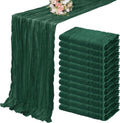 12 Pack Cheesecloth Table Runner 35 x 120 in Emerald Green - Boho