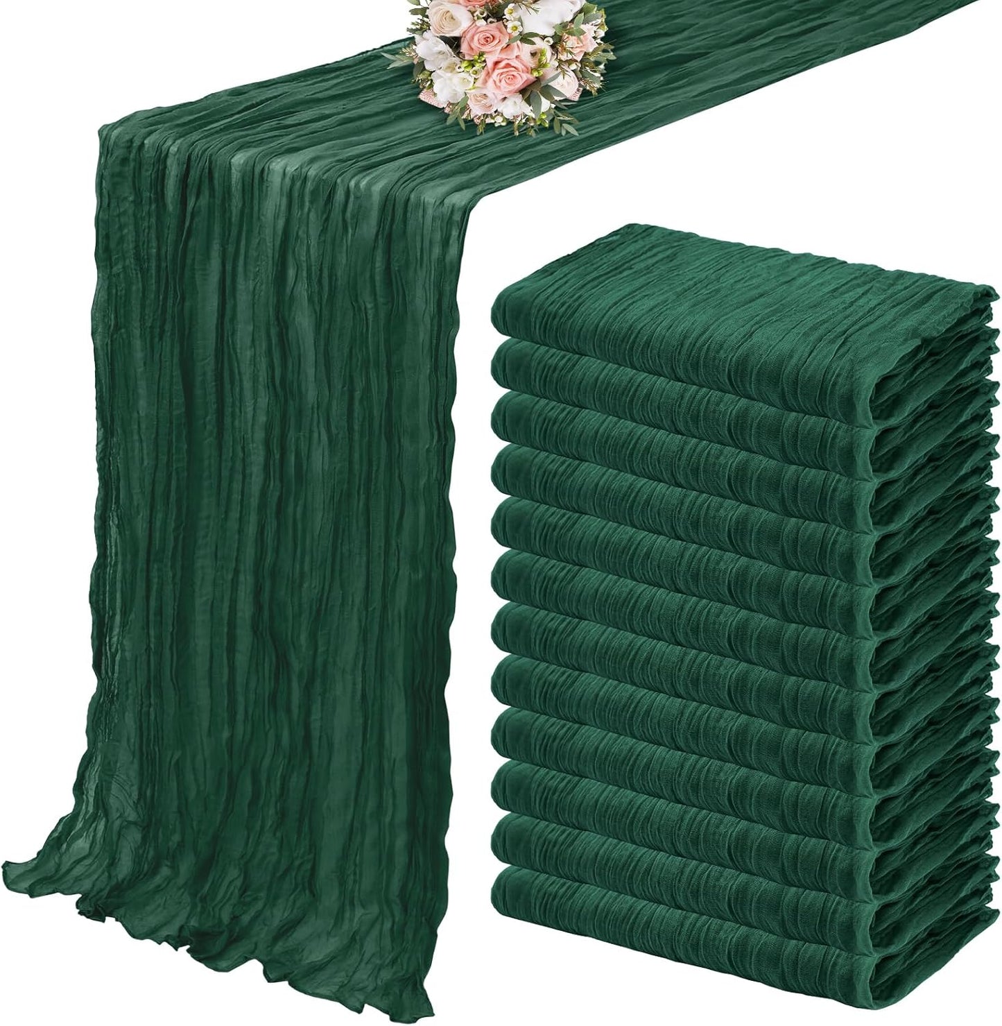 Elegant 12 Pack Cheesecloth Table Runner for Weddings & Events