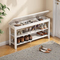 Rubberwood Shoe Rack Bench Seat 3-Tier with Hidden Storage - 550lb