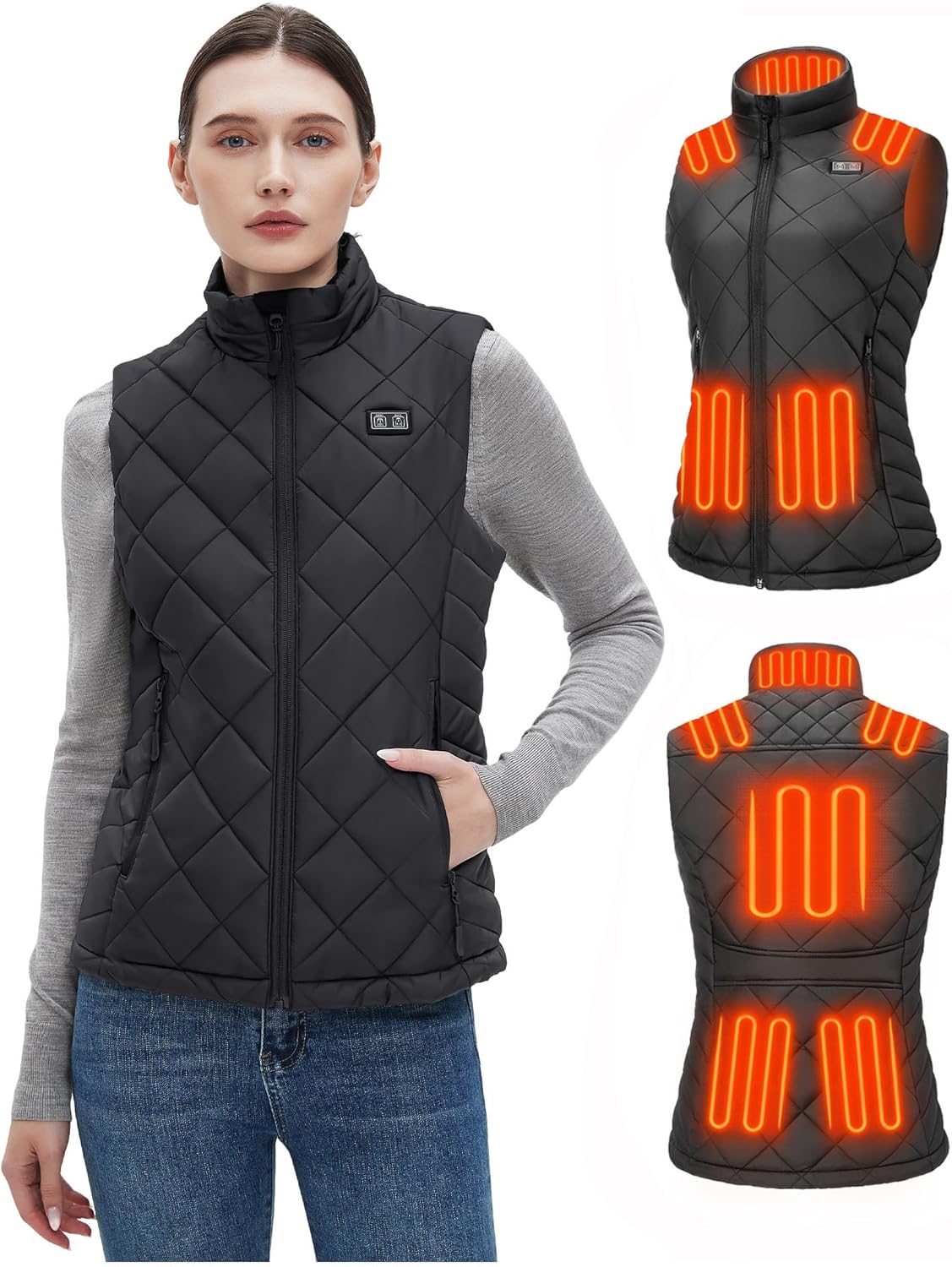 Glaais Heated Vest for Women with 8 Zone Heating and Battery
