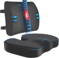 Seat Cushion Lumbar Support Pillow with Adjustable Strap - Memory Foam