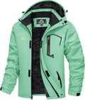 Men's Water Resistant Ski Snow Jacket with Hood - Warm Fleece Parka