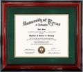 11x14 Diploma Degree Frame with Green Mat and Cherry Finish