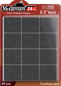 Felt Furniture Pads for Hardwood Floors - 24 Pack 2.5in Floor