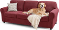 SUBRTEX 7 Piece Stretch Sofa Slipcover Set - Large Wine