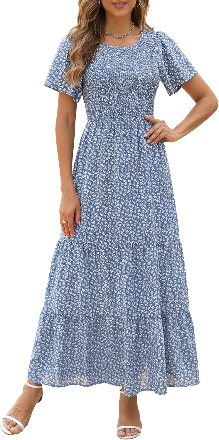 Kranda Women Floral Maxi Dress for Summer and Fall Style