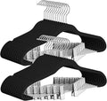 TIMMY 30-Pack Velvet Pants Hangers with Adjustable Clips for Trousers