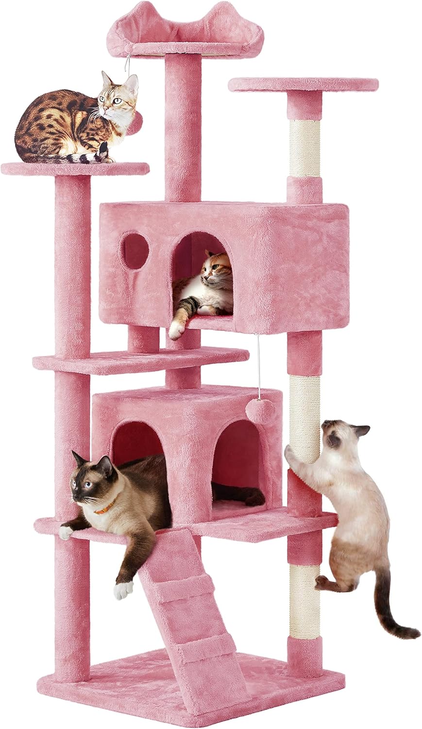 Multi-Level Cat Tree Stand with Condos and Scratching Posts