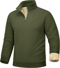 MAGCOMSEN Sherpa Lined Quarter Zip Fleece Pullover - Winter Warmth