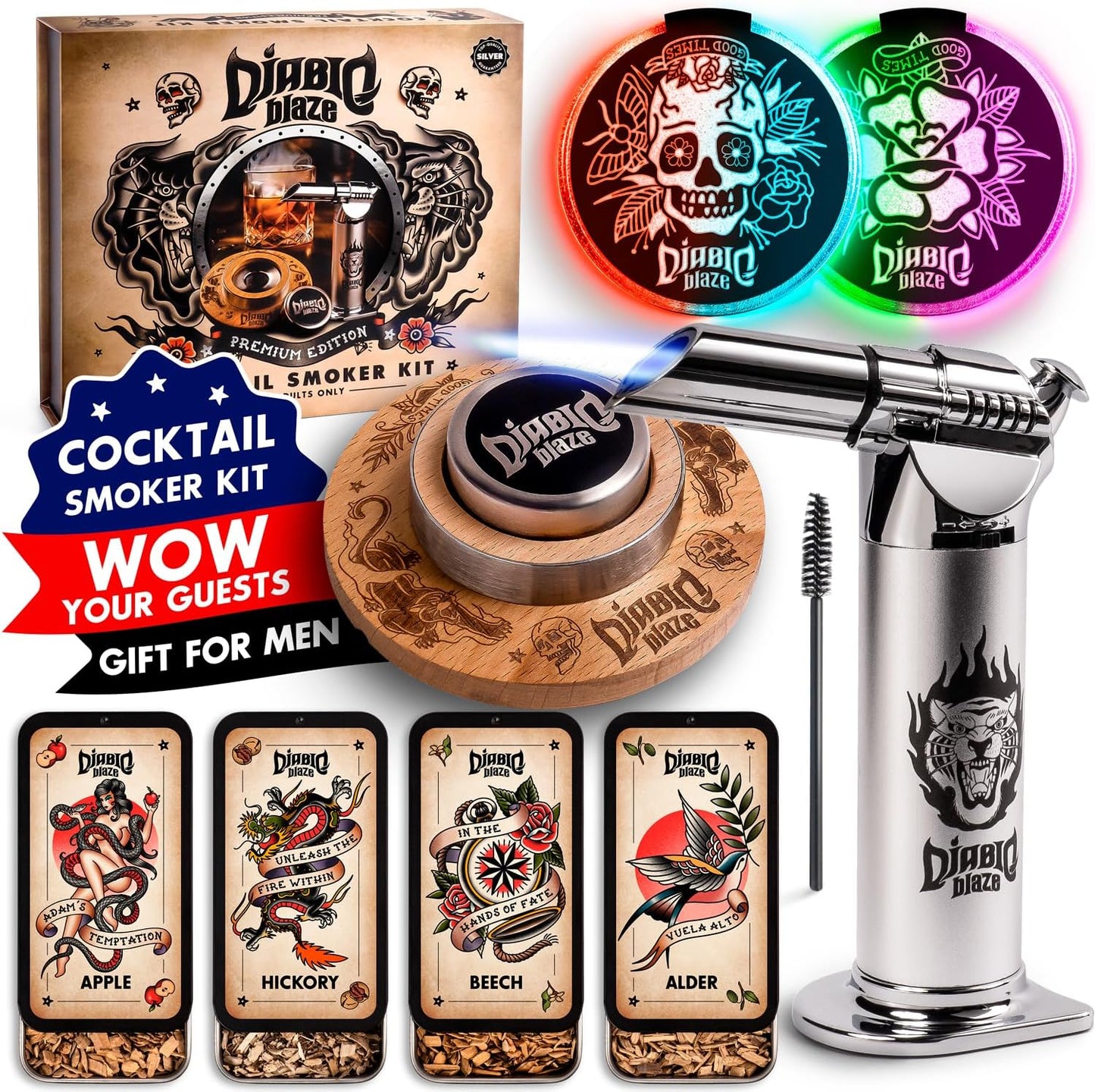 Diablo Blaze Cocktail Smoker Kit - Infuse Old Fashioned with Style!