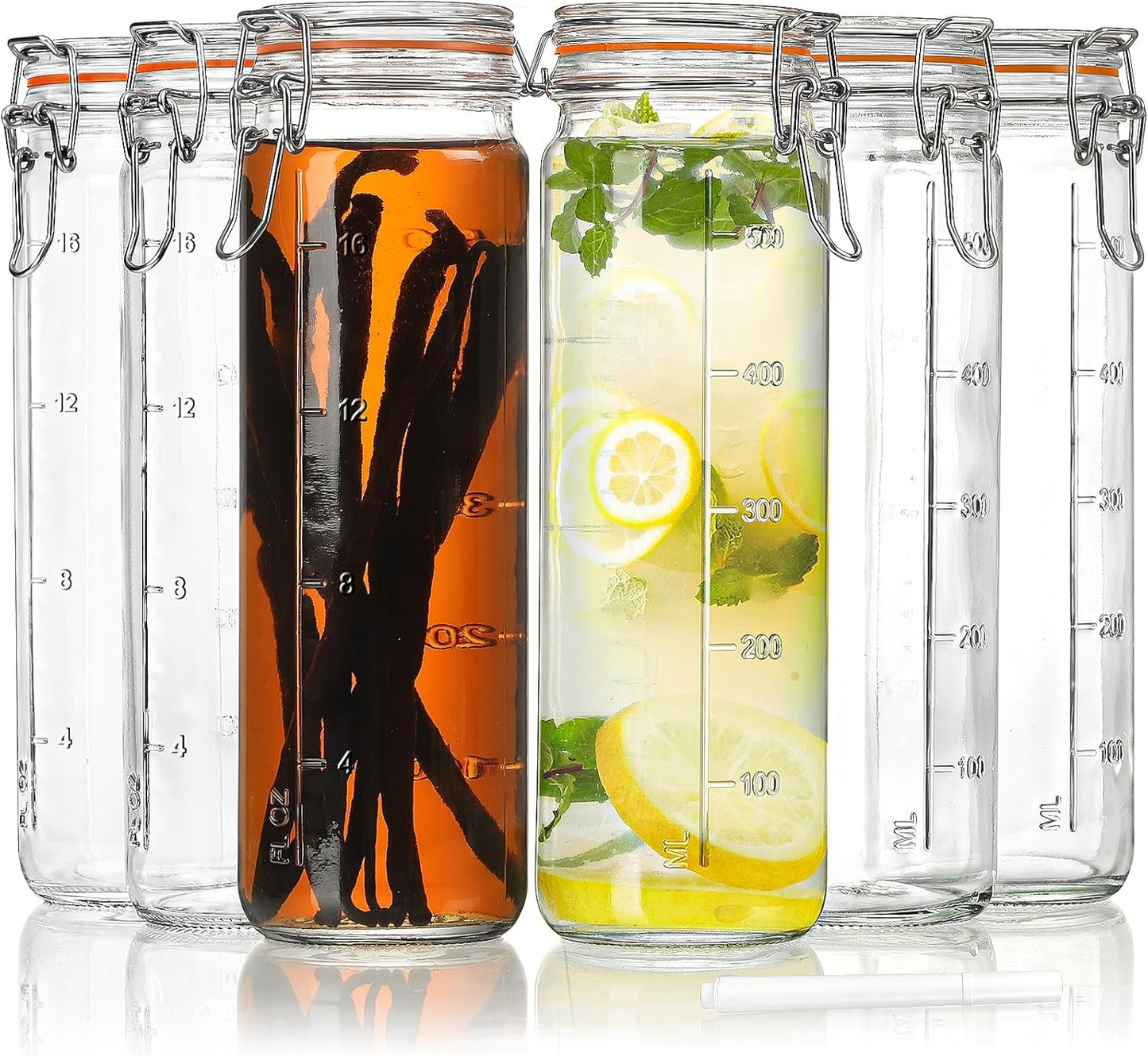 20 oz Glass Jars with Airtight Lids for Food Storage and Drinks