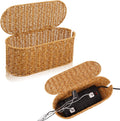 Cable Management Box Handmade Rattan Cable Organizer - Rustic Cord