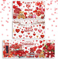 Valentines Day Kitchen Rugs Set of 3 with Love Heart Design