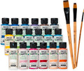 DecoEARTH Acrylic Paint and Brushes Set of 18 - Reclaimed Matte Colors