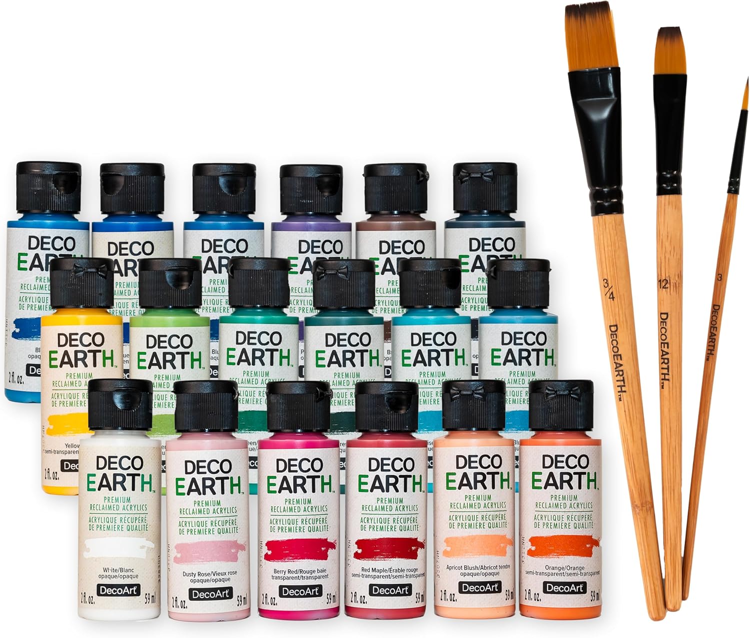 DecoEARTH Acrylic Paint and Brushes Set for Eco-Friendly Art