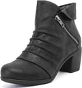 Women's Ankle Boots Casual Fashion Chunky Heeled Booties - Stable Low