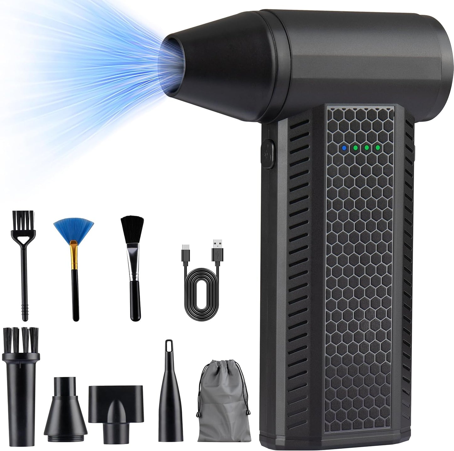 130000RPM Brushless Motor Air Duster for Electronics - VEELAM
