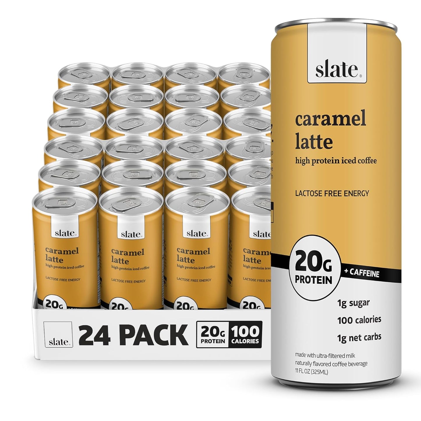 Slate Milk High Protein Iced Coffee Caramel Latte for Energy