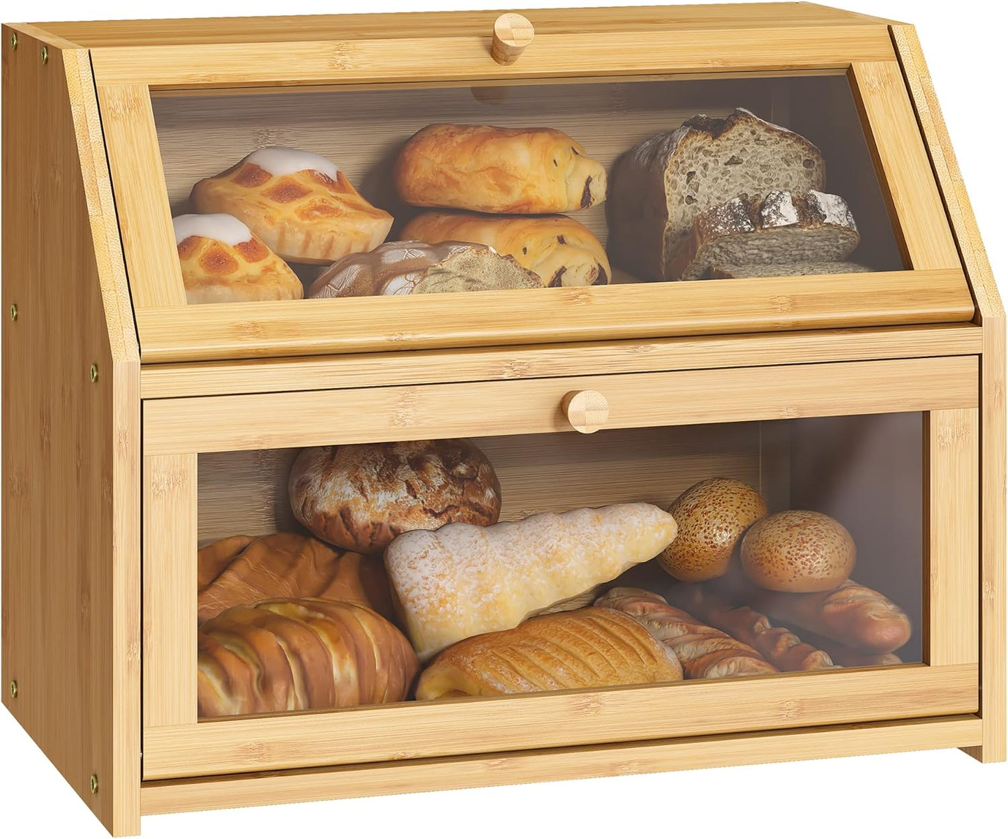 BMOSU Farmhouse Bread Box for Kitchen Countertop Storage